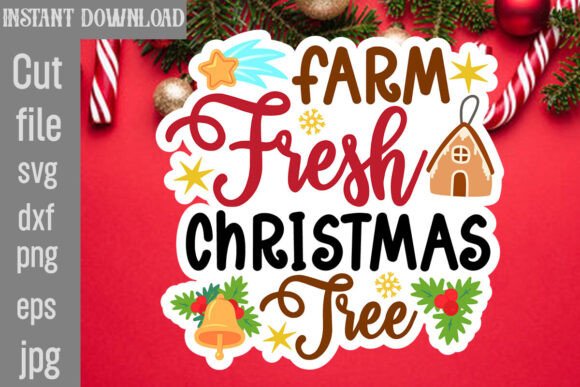 Farm Fresh Christmas Tree SVG Cut File for Crafts & Graphics