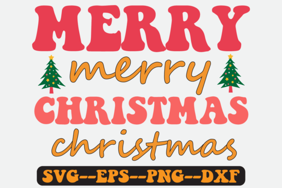 Merry Christmas Retro SVG Graphics for Crafts